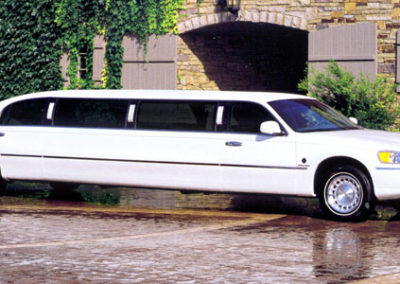 White Lincoln Town Car Stretch